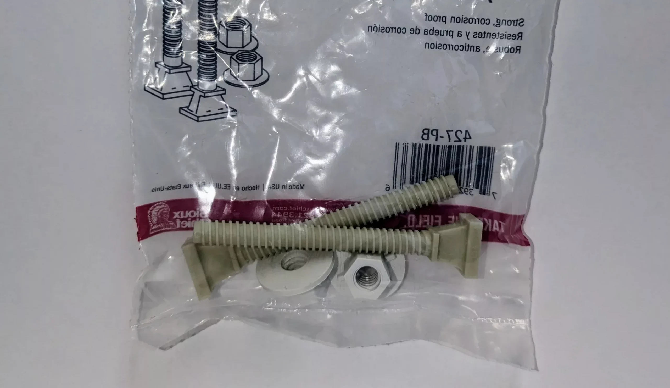 2-1/2" PLASTIC CLOSET BOLTS (PAIR)