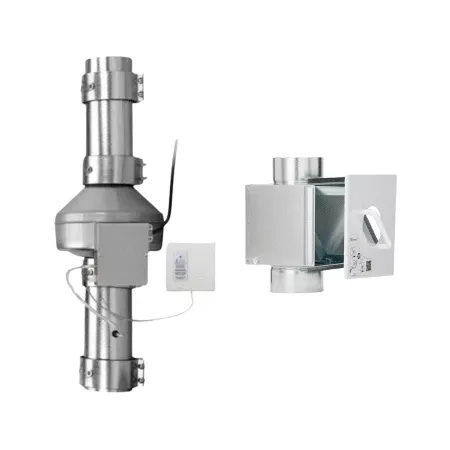 4" Lint Trap for Dryer Exhaust Ducts with Fantech 4" Dryer Exhaust Duct Power Ventilator - 120V